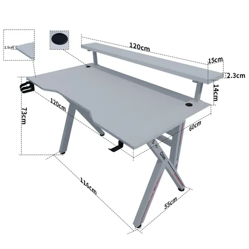 Biurko Cobra CR4010WH 120cm Biały