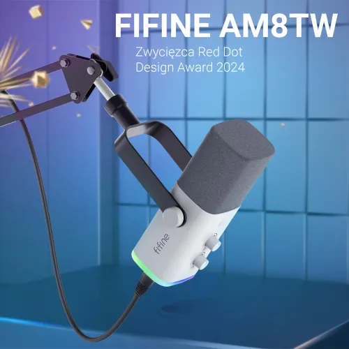 Mikrofon Fifine AM8TW Przewodowy Dynamiczny Biały