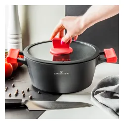 ZWIEGER Obsidian czarny 3,5 l - garnek aluminiowy z pokrywką