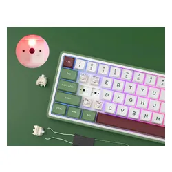 Klawiatura ROYAL KLUDGE R65 RGB Chartreuse Switch Zielono-biało-czerwony