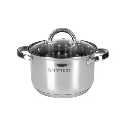 AMBITION Berry 2,5 l srebrny - garnek ze stali nierdzewnej z pokrywką