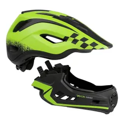 Kask rowerowy VAYOX Enduro VA0421GS Zielony Full Face z odpinaną szczęką (rozmiar S)