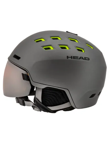 Kask narciarski męski z wbudowaną szybą HEAD RADAR anthracite/lime 2023 - Rozmiar - XL/XXL