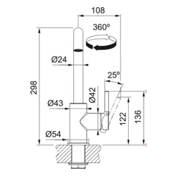 Bateria FRANKE Lina U 115.0728.473 Chrom