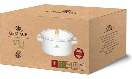 Garnek GERLACH Natur Enamel 20 cm Biały