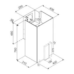 Okap VDB Cube P Glass Czarny
