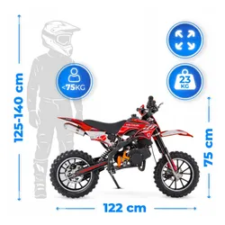 Motor cross spalinowy dla dzieci 49CC swiatła e-start 35km/h motocykl mini