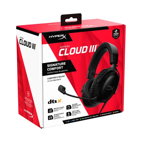 Проводные наушники с микрофоном HyperX Cloud III-черный