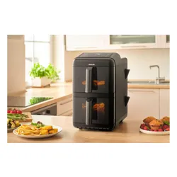 Air Fryer Frytkownica beztłuszczowa SENCOR SFR 1250BK 11.6l z podwójnym koszem, 10 automatycznymi programami i okienkiem do obserwacji postępów