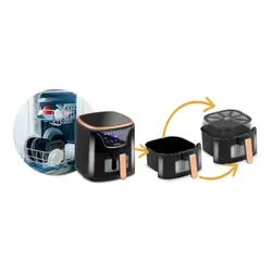 Frytkownica beztłuszczowa Air Fryer BERDSEN BD-652 5l Czarno-złoty