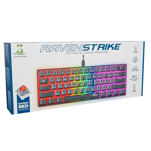 FroggieX RavenStrike RGB Outemu Red Czarny