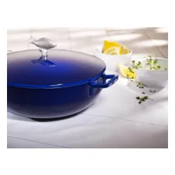 STAUB Żeliwna patelnia do duszenia z pokrywką 24 cm, niebieski