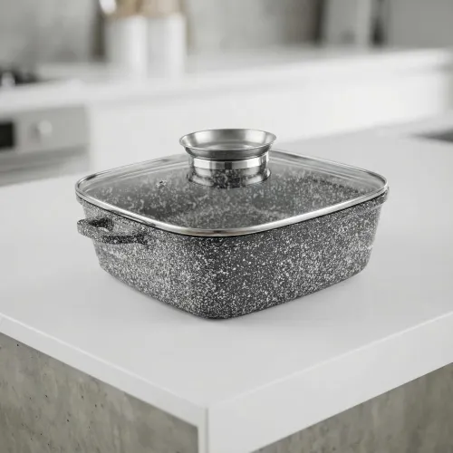 Garnek aluminiowy z pokrywką KONIGHOFFER KINGSTONE WYSOKI CZARNY 3 l