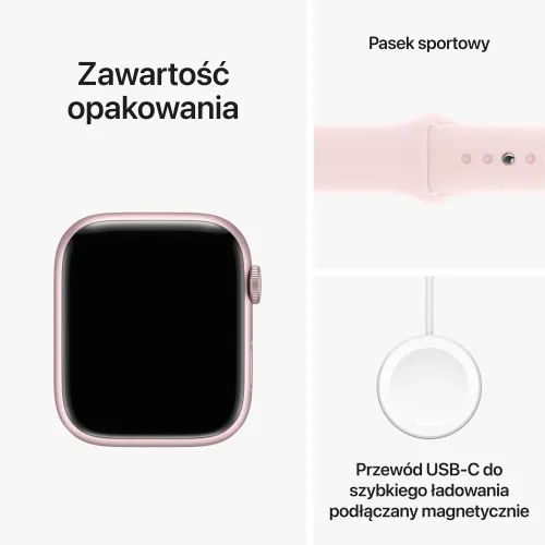 Apple Watch 9 GPS 45 мм алюминиевый розовый / Розовый Спортивный ремешок M / L