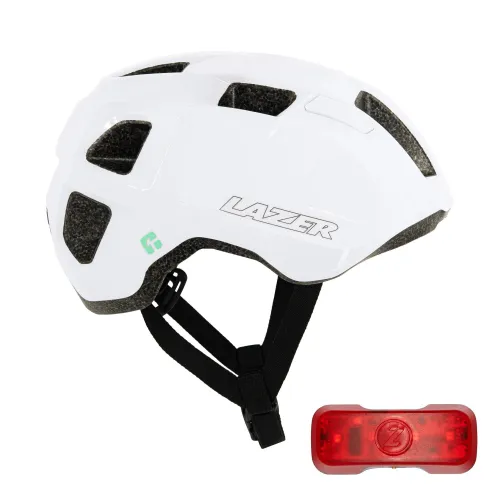 Kask rowerowy LAZER Vandal KinetiCore Biały Miejski (rozmiar M/L) + Lampka rowerowa LAZER LED Uniwersalna PLZ2227891238