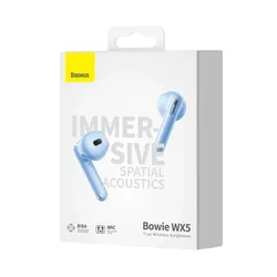 Słuchawki bezprzewodowe Baseus Bowie WX5 Douszne Bluetooth 5.3 Niebieski