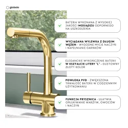 Bateria Globalo Lobio Złoty Mosiądz/Pvd