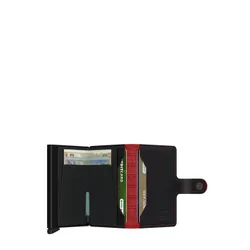 RFID Gizli Miniwallet Yakıtlı Cep Cüzdanı-Siyah / Kırmızı