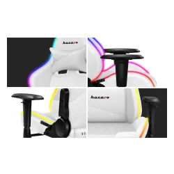 Fotel Huzaro Force 6.2 RGB LED Gamingowy do 130kg Tkanina Biały