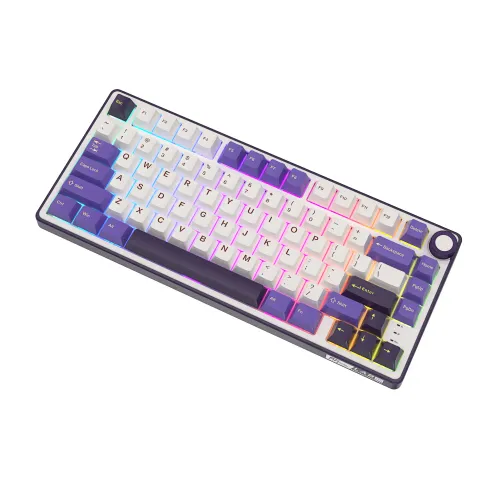 Klawiatura mechaniczna Royal Kludge RK-R75 Blackberry Mousse Brown Switch Biało-Fioletowy