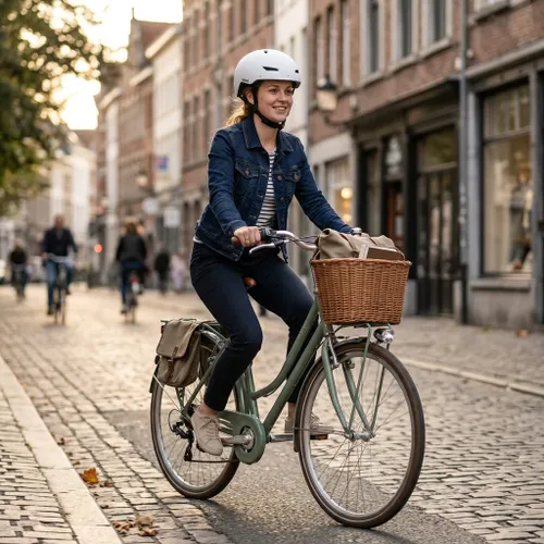 Kask rowerowy VAYOX Street VA0423WMM Biały Miejski z lampką (rozmiar M)