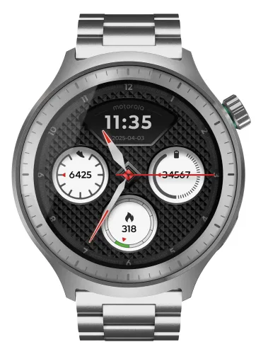Smartwatch Motorola Moto Watch Funkcje AI 47mm GPS Srebrny