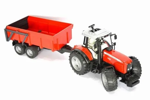 Bruder Traktor Massey Ferguson 7480 z przyczepą wywrotką