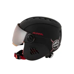 Kask snowboardowy dziecięcy ALPINA CARAT LE VISOR black red - Rozmiar - S