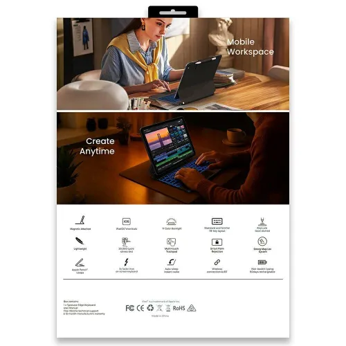 Etui na iPad Air 11 cali TYPECASE Edge Włókno węglowe Klawiatura