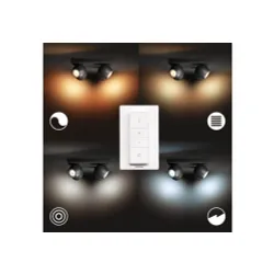 Oświetlenie punktowe Philips Hue White Ambiance Buckram 929003048301 Czarny