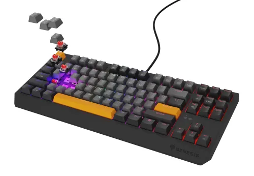 Klawiatura mechaniczna Genesis Thor 230 TKL US RGB Outemu Red Szary