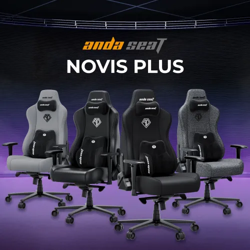 Fotel Anda Seat Novis Plus XL Gamingowy do 150kg Tkanina Czarny