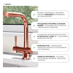 Bateria Globalo Lobio Miedziany Mosiądz/Pvd