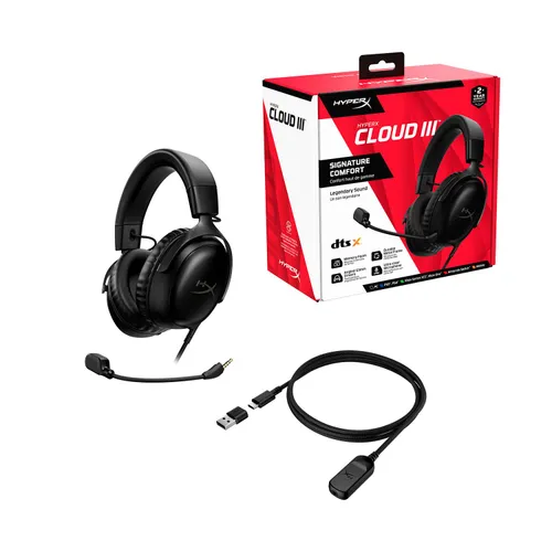 Проводные наушники с микрофоном HyperX Cloud III-черный