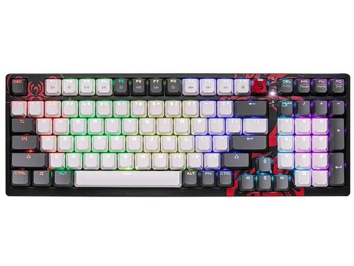 Klawiatura gamingowa A4Tech Bloody S98 Naraka BLMS Red Plus przewodowa mechaniczna podświetlana biało-czarna
