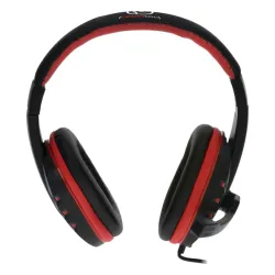 Słuchawki przewodowe z mikrofonem Rebeltec Rohan Nauszne Czarno-czerwony