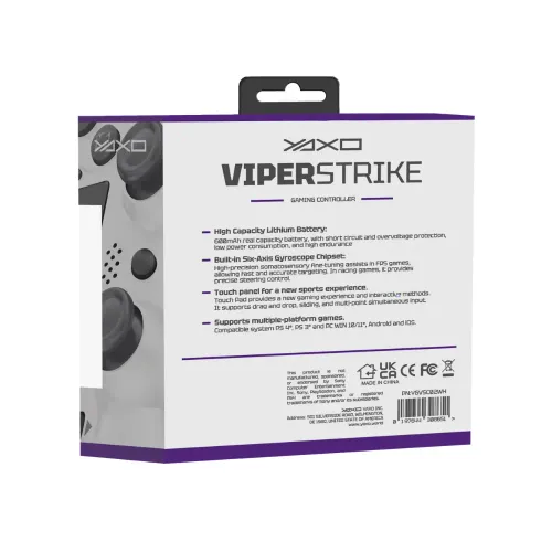 Pad Yaxo Viper Strike Alpine White do PC, PS4, PS3, Android, iOS Bezprzewodowy Biały