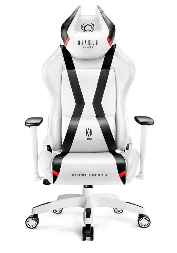 Fotel Diablo Chairs X-Horn 2.0 King Size Gamingowy do 180kg Skóra ECO Biało-czarny