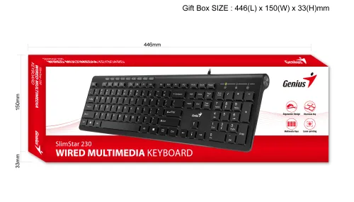 Klawiatura membranowa Genius Slimstar 230 II Czarny