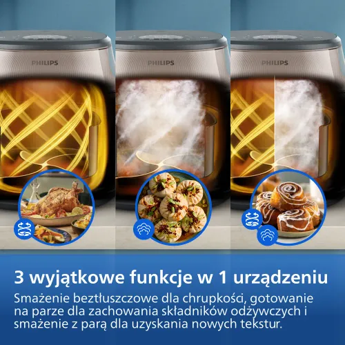 Air fryer Philips Ovi NA547/07 2000W 7,2l Aplikacja mobilna Gotowanie na parze
