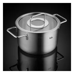 FISSLER Pure Collection 5,7 l - garnek ze stali nierdzewnej ze szklaną pokrywką