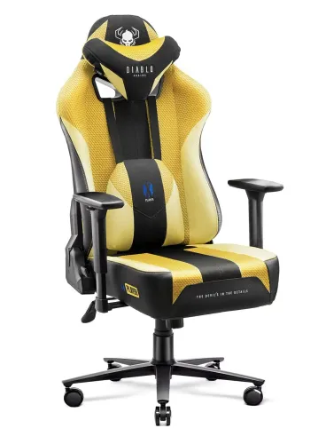 Fotel Diablo Chairs X-Player 2.0 King Size - gamingowy - dark sunflower - skóra ECO - tkanina - do 160kg