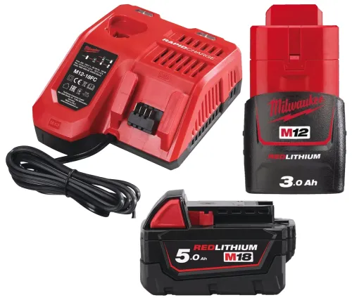 Milwaukee M12-18 Şarj Cihazlı 5AH ve 3AH Batarya