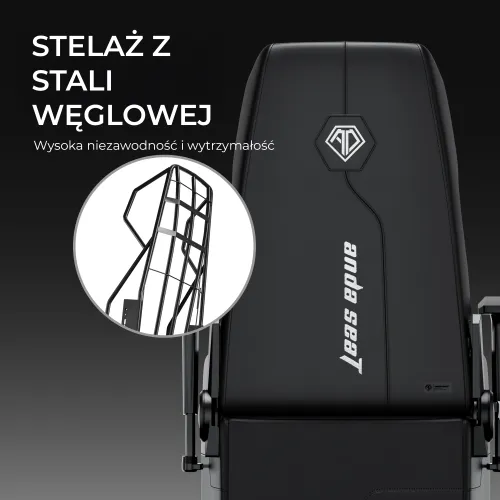 Fotel Anda Seat X3 Gaming Sofa Elegant Black Gamingowy do 120kg Skóra Eco Czarny