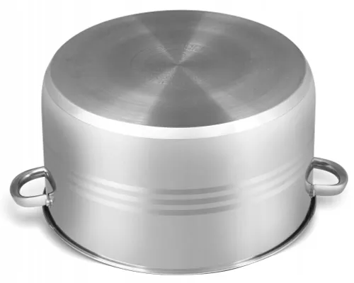 Garnek stalowy gastronomiczny duży z pokrywką 27,6l 40cm indukcja gaz 7315