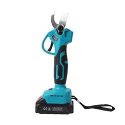 Ogrodowy sekator akumulatorowy elektryczny do gałęzi 2 akumulatory niebieski