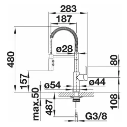 Bateria BLANCO Catris-S 521476 Chrom