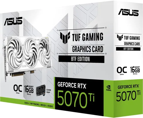 Karta graficzna ASUS TUF Gaming GeForce RTX 5070 Ti 16GB GDDR7 BTF White OC Edition DLSS 4