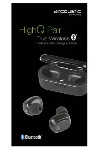 Słuchawki bezprzewodowe Vivanco Aircoustic HighQ Pair Premium Dokanałowe Bluetooth 4.2 Czarny