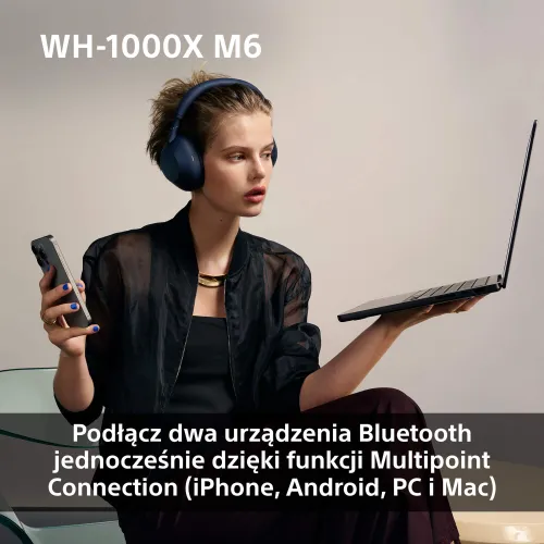 Słuchawki nauszne SONY WH-1000XM6 ANC Czarny
